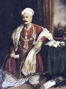 Raja Ravi Varma Sir T. Madhava Rao oil painting on canvas